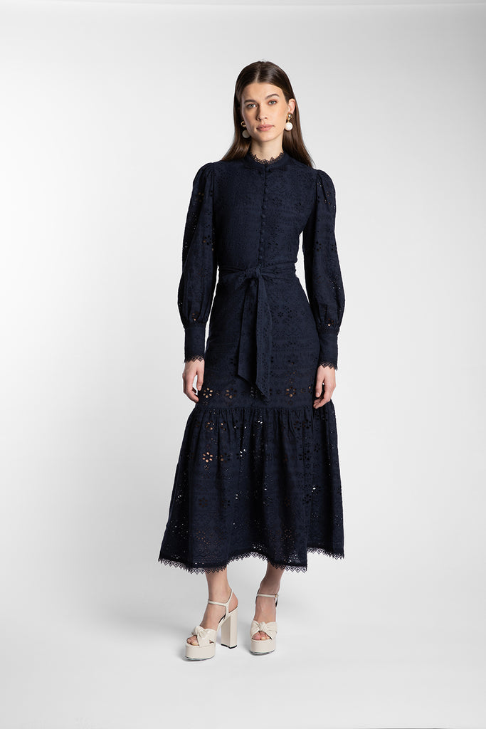Celeste Navy Broderie Dress – Beulah London