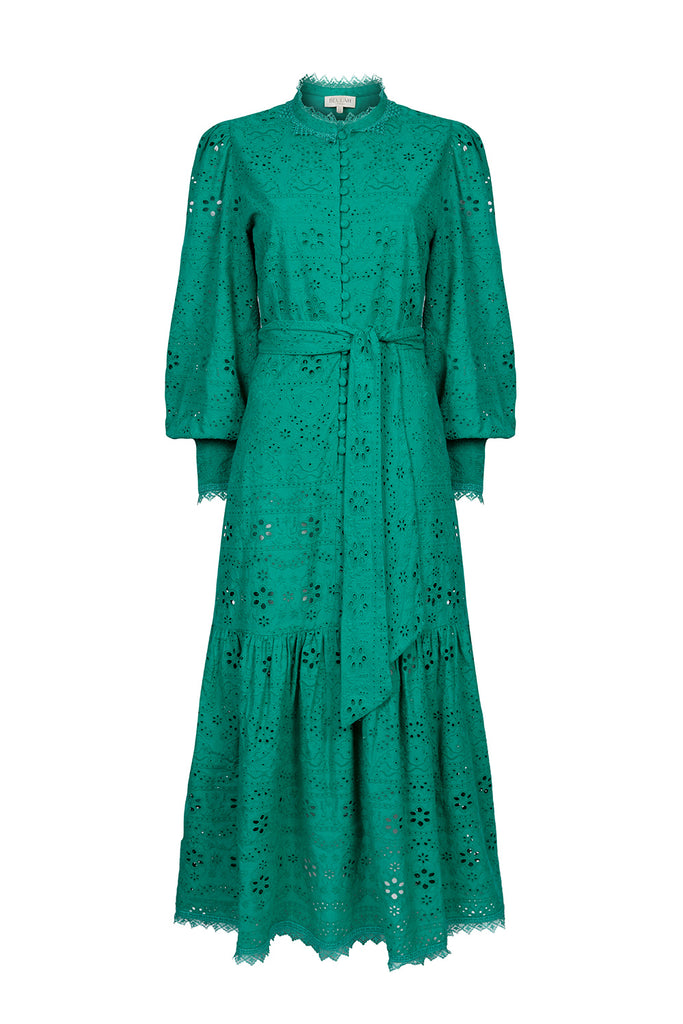 Celeste Emerald Broderie Dress – Beulah London
